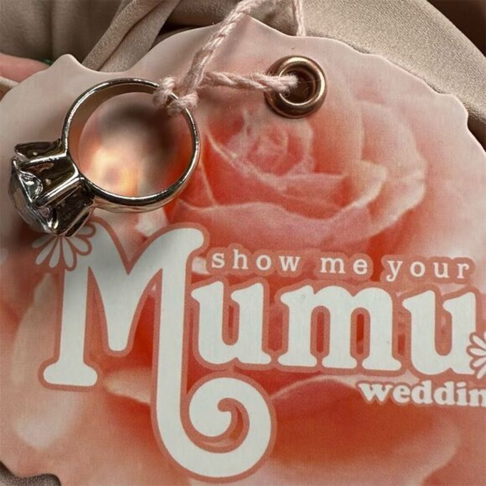 NWT Show Me Your Mumu Caitlin Ruffle Maxi Dress XS Dusty Blush Crisp Formal‎ - Picture 9 of 11